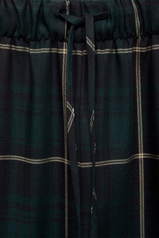 Pantalon droit à carreaux - Vert