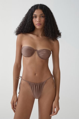 Culotte bikini brésilienne brillante - Marron