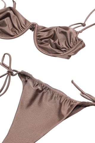 Culotte bikini brésilienne brillante - Marron