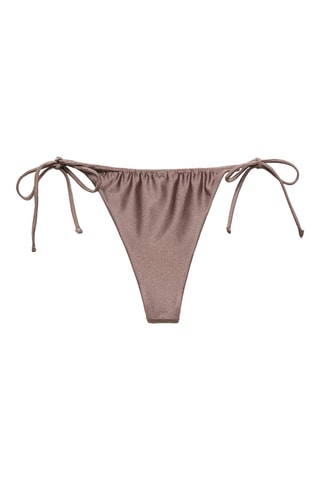 Culotte bikini brésilienne brillante - Marron