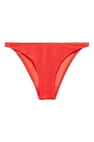 Culotte bikini classique texturée - Corail