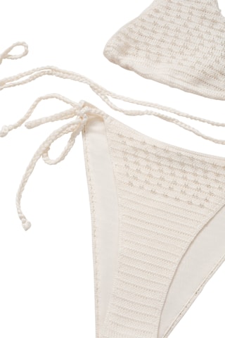 Culotte bikini crochet perles - Beige
