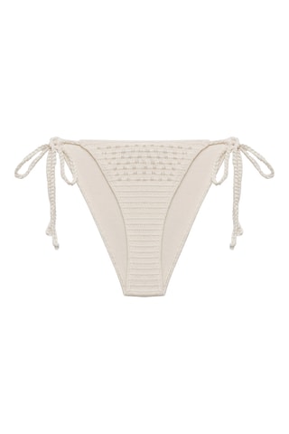 Culotte bikini crochet perles - Beige