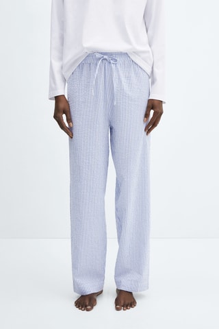 Pyjama deux pièces coton rayures - Bleu