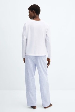 Pyjama deux pièces coton rayures - Bleu