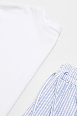 Pyjama deux pièces coton rayures - Bleu