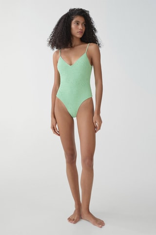 Maillot de bain texture bretelles réglables - Turquoise
