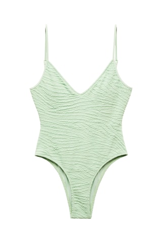 Maillot de bain texture bretelles réglables - Turquoise