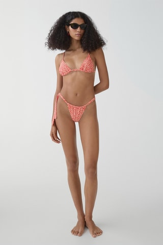 Haut bikini à fleurs - Rouge