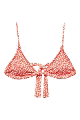 Haut bikini à fleurs - Rouge