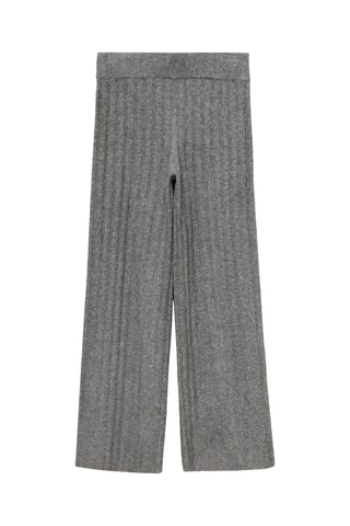 Pantalon droit maille côtelée - Gris