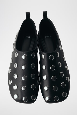 Chaussures cuir cloutées - Noir