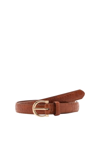 Ceinture effet crocodile - Marron