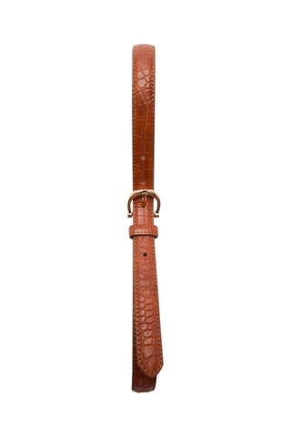 Ceinture effet crocodile - Marron