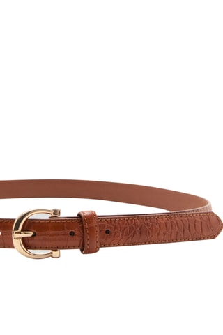 Ceinture effet crocodile - Marron