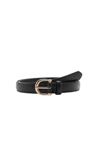 Ceinture effet crocodile - Noir