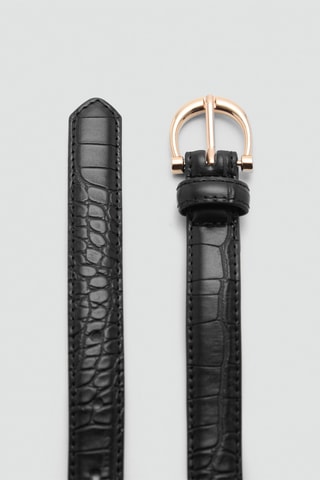 Ceinture effet crocodile - Noir