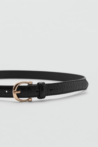 Ceinture effet crocodile - Noir