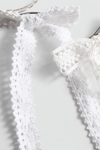 Lot 2 barrettes nœud crochet - Blanc