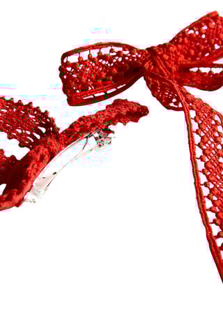 Lot 2 barrettes nœud crochet - Rouge
