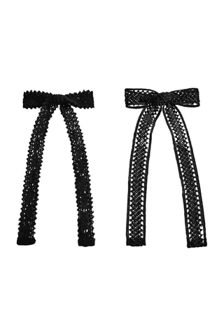 Lot 2 barrettes nœud crochet - Noir
