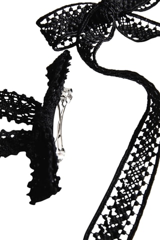 Lot 2 barrettes nœud crochet - Noir
