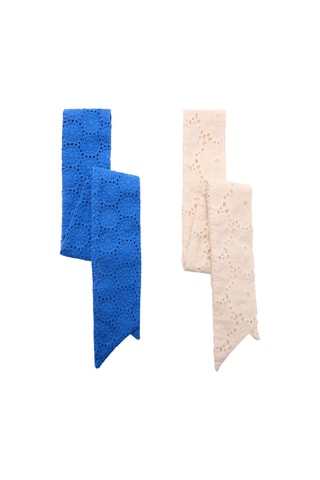 Lot 2 foulards brodés - Bleu