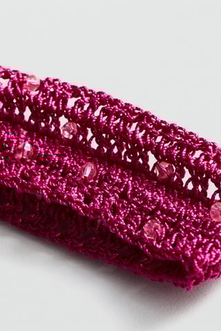Collier ras-de-cou cristaux - Fuchsia