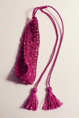 Collier ras-de-cou cristaux - Fuchsia