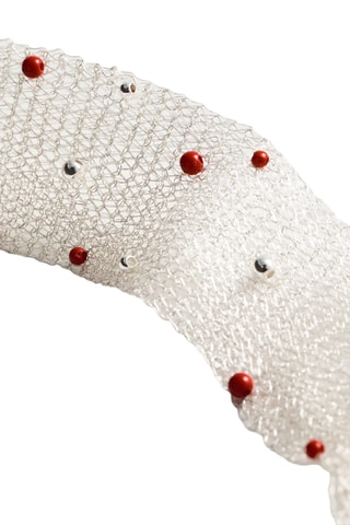 Ras-de-cou maille filet perles - Rouge