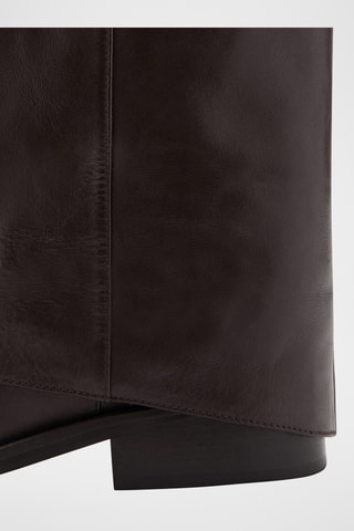 Bottines cuir boucle - Chocolat