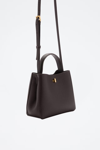 Mini sac cabas détail métallique - Chocolat