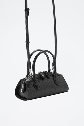 Sac effet crocodile - Noir