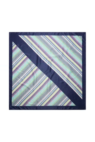 Foulard imprimé satiné - Bleu et vert