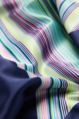 Foulard imprimé satiné - Bleu et vert
