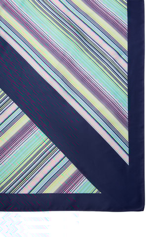 Foulard imprimé satiné - Bleu et vert