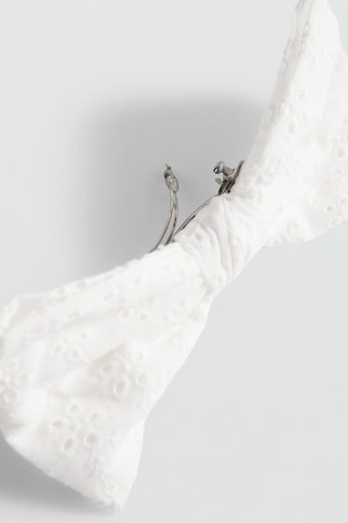 Barrette nœud broderie - Blanc