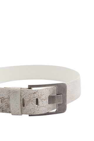 Ceinture large cuir - Blanc