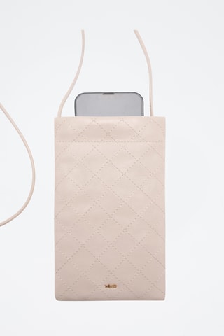 Housse téléphone portable coutures décoratives - Écru