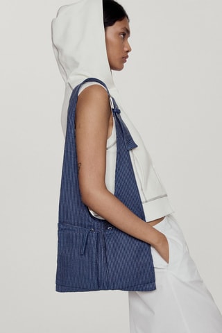 Sac en denim à poches - Bleu