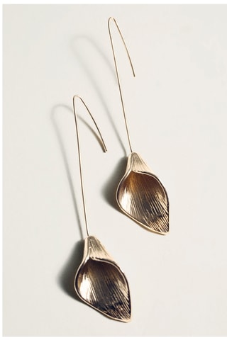 Boucles d'oreilles pendantes feuilles - Laiton