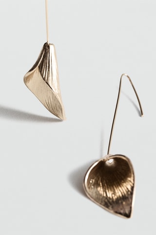 Boucles d'oreilles pendantes feuilles - Laiton