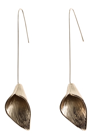 Boucles d'oreilles pendantes feuilles - Laiton