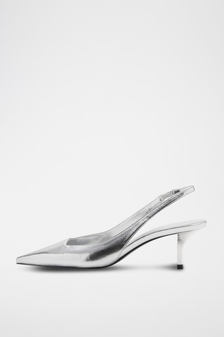 Chaussures métallisées ouvertes à l'arrière - Argenté