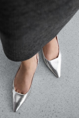 Chaussures métallisées ouvertes à l'arrière - Argenté