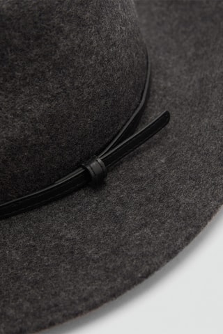 Chapeau laine ruban décoratif - Gris