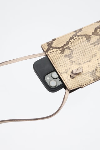 Housse téléphone portable imprimé croco - Beige