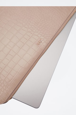Housse ordinateur portable effet croco - Beige