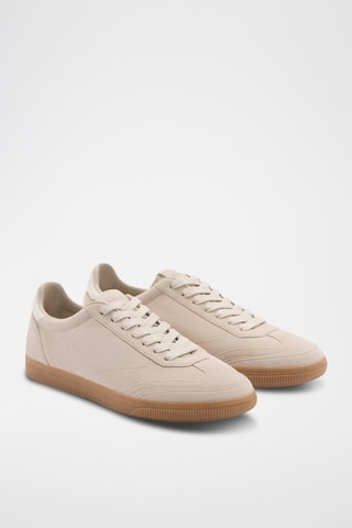 Tennis toile cuir - Beige