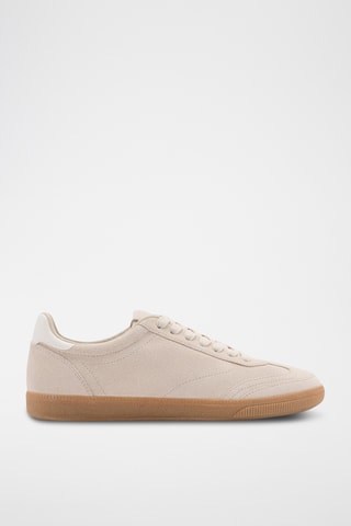 Tennis toile cuir - Beige